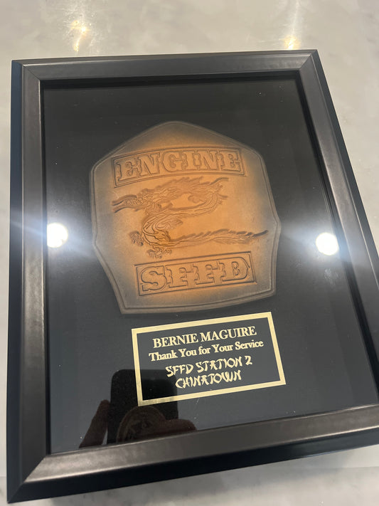 Shadow Box Award / Stained Shield & Brass Plate