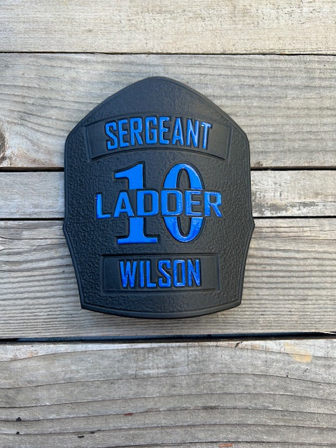 2 Banner Fire Helmet Shield w/ Text Through Numbers